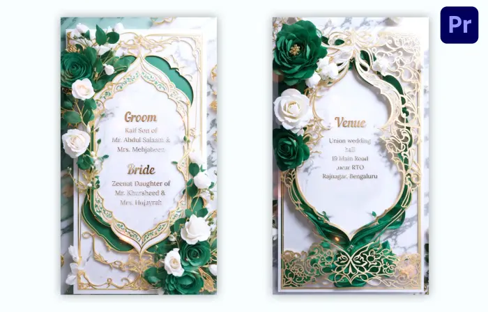 Beautiful Floral 3D Muslim Wedding Invitation Insta Story